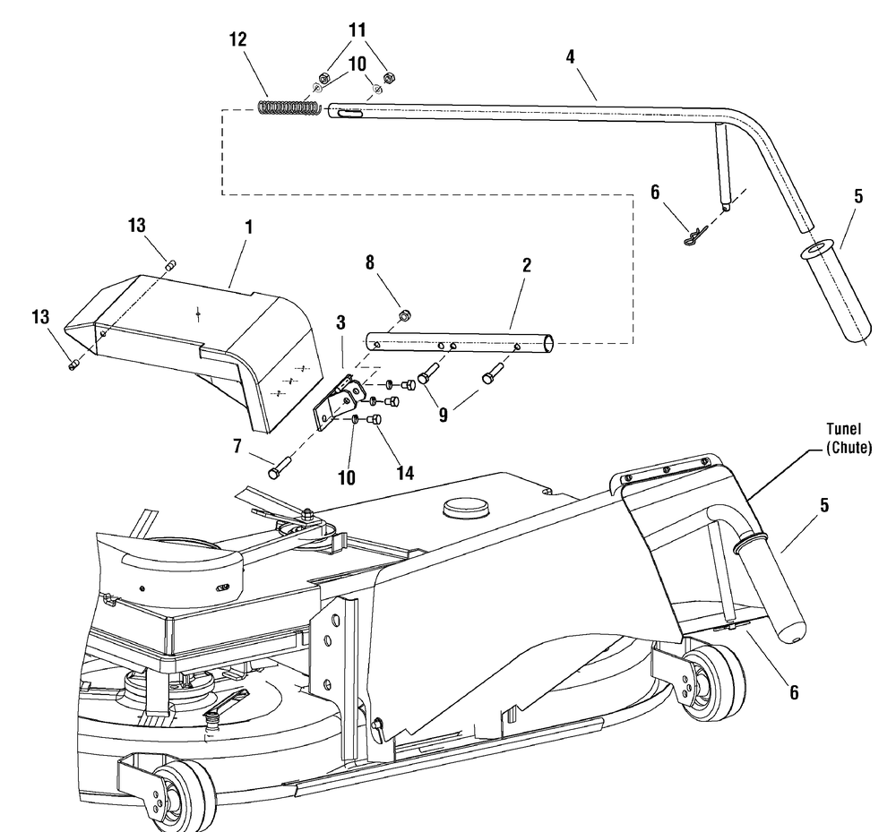 Mulching Group Diagram and Parts List for 2690882-YB1840RDFR 2010 Briggs and Stratton Lawn Tractor